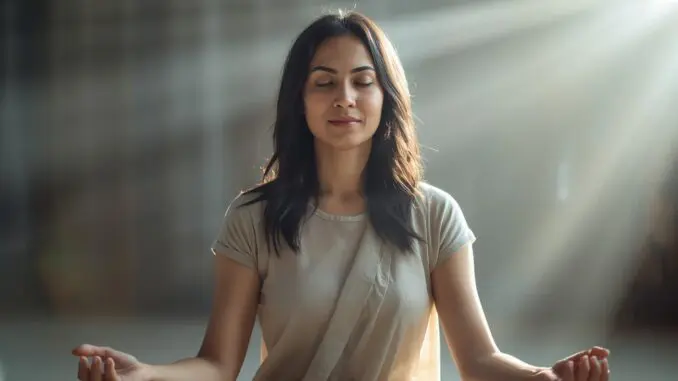 person meditating in North Center as part of work burnout and anxiety therapy from North Center