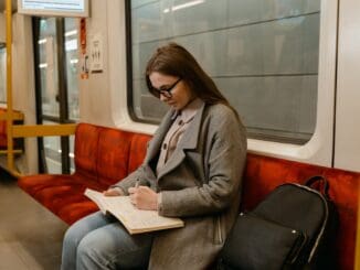 woman doing CBT homework assignment
