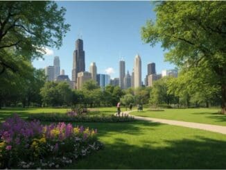 person with anxiety walking through lincoln park chicago, il